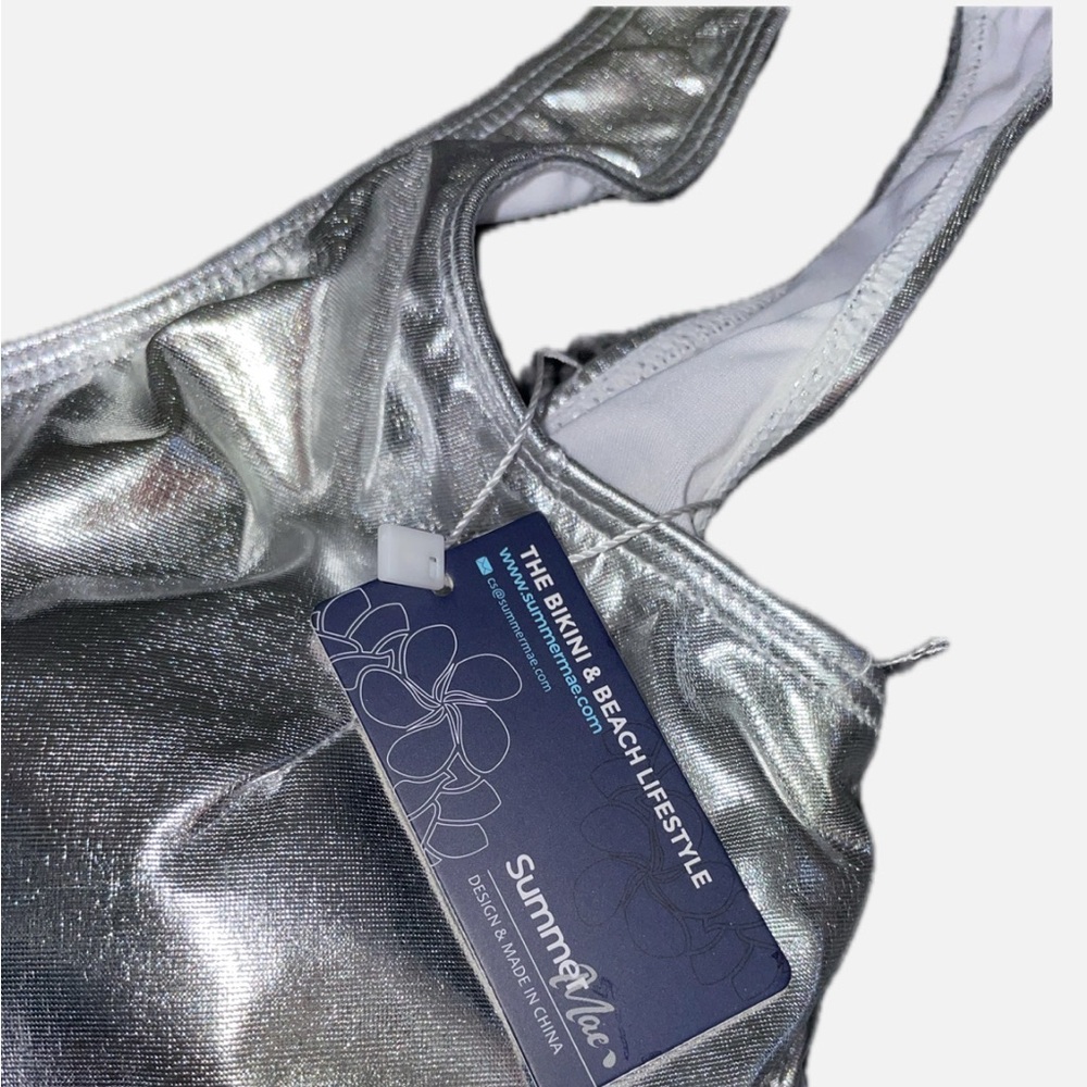 Summer mae Silver One Piece swimsuit-NWT - Picture 2 of 5